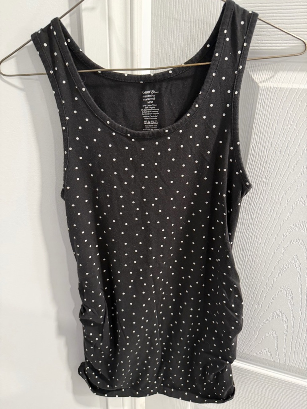 Maternity Kismet Black Tank Top and George Black with White Polka Dots